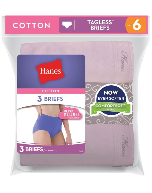 Hanes Women's Cotton Briefs D40LAS