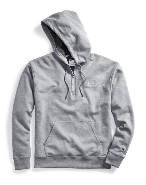 Champion Men's Powerblend® Fleece Quarter Zip Hoodie, Embrderd Logo S0892 Y08009