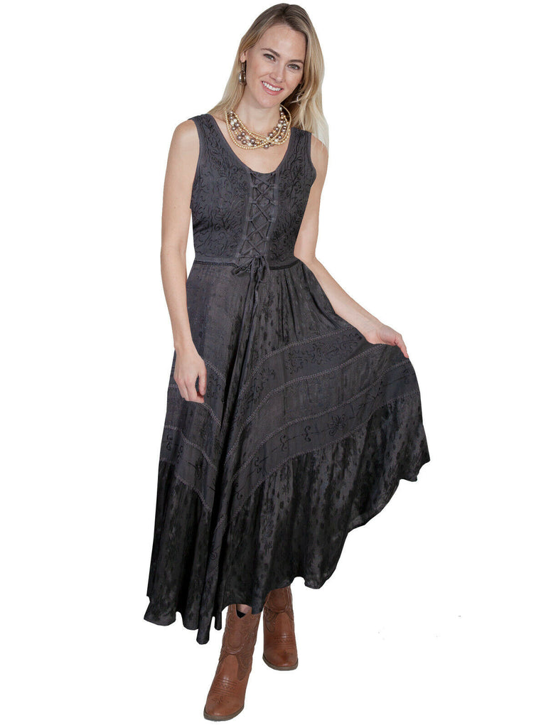 Scully Women's Full Length Dress 100% Rayon Lace Up HC118