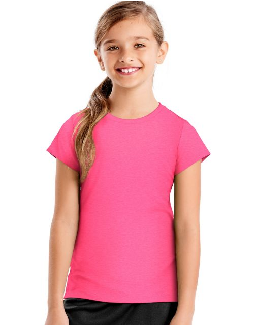 Hanes Sport™ Girls' Heathered Tech Performance Tee OK299
