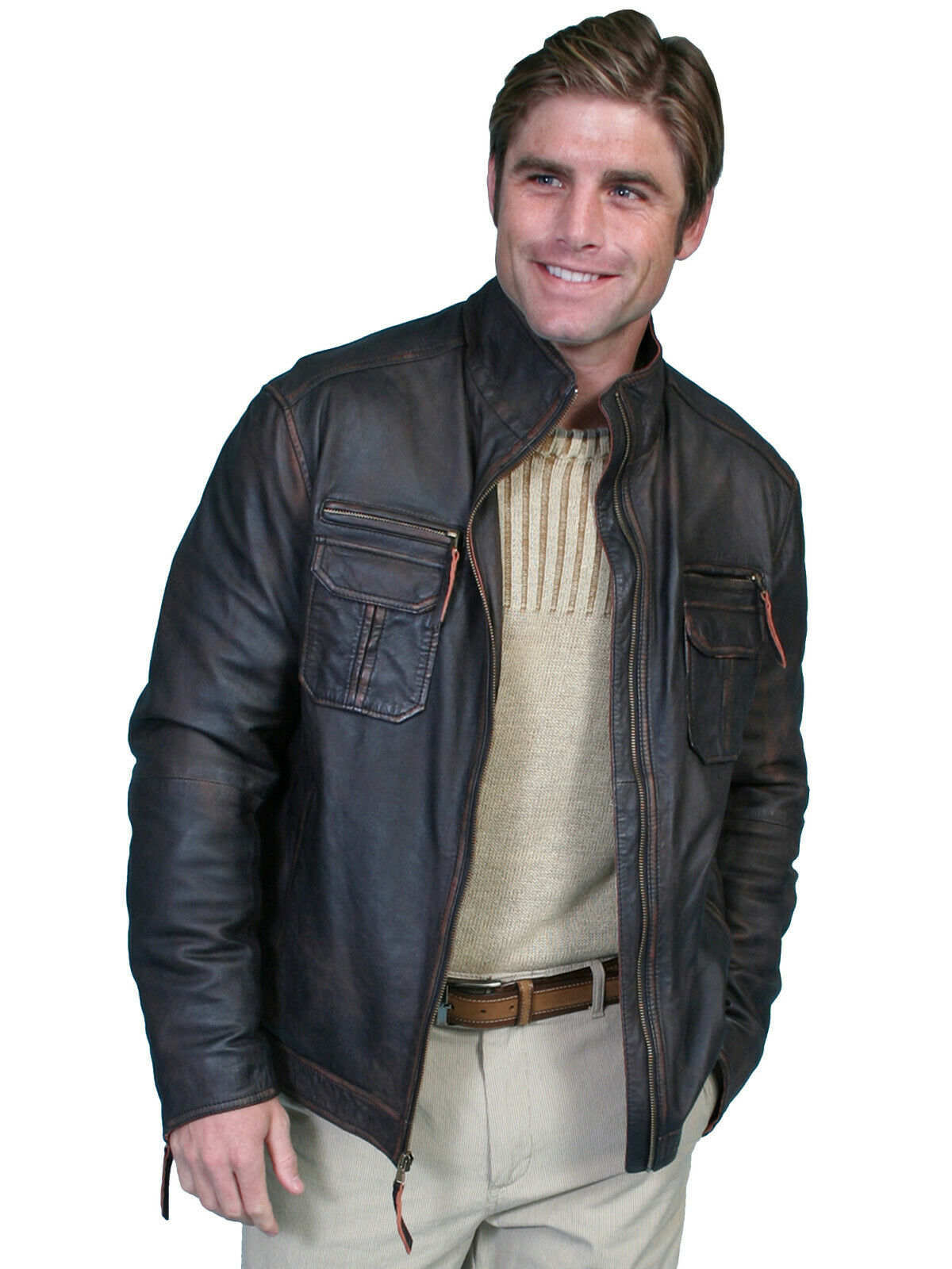 Scully Leather Men's Lambskin Zip Front Jacket 118