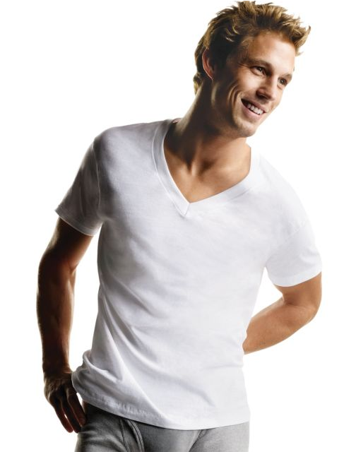Hanes Men's TAGLESS® V-Neck Undershirt 6-Pack 777VP6