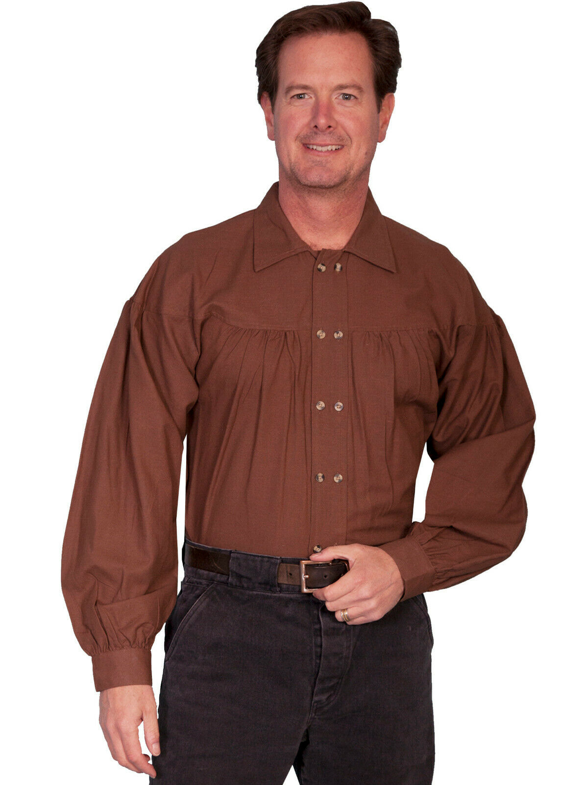 Scully Rangewear Men's 100% Cotton Long Sleeve Pleated Old West Shirt RW230