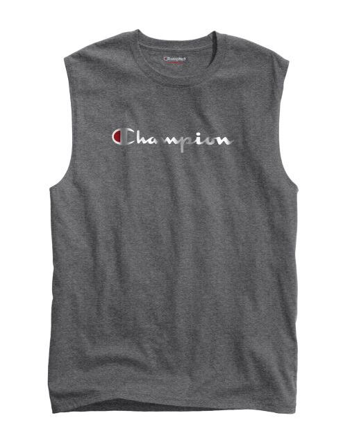 Champion Men's Classic Jersey Muscle Tee, Script Logo GT22H Y07718