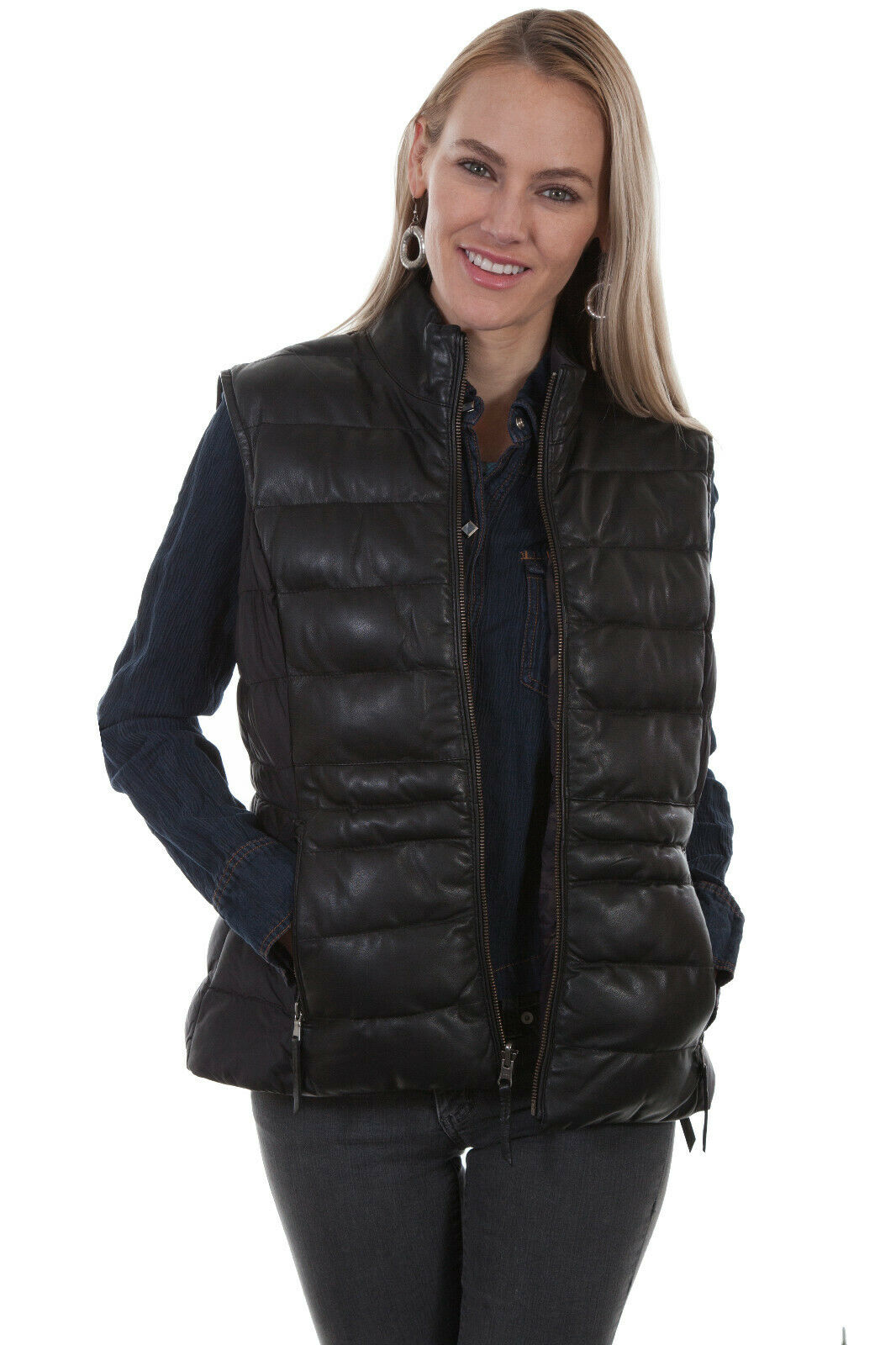 Scully Women's Leather Reversible Camo Vest L1009