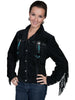 Scully Leather Women's Beaded Fringe Conchos Boar Suede Jacket L152