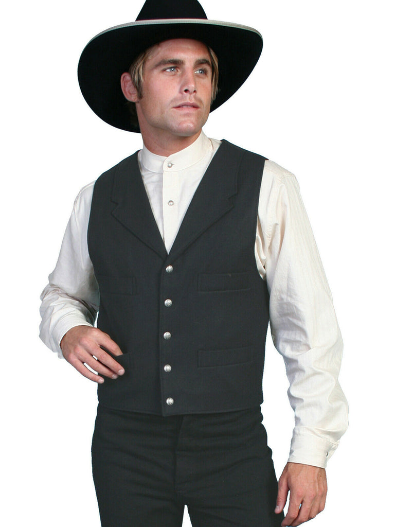 Scully Wahmaker Men's 100% Wool Old West Lapel Vest 511064