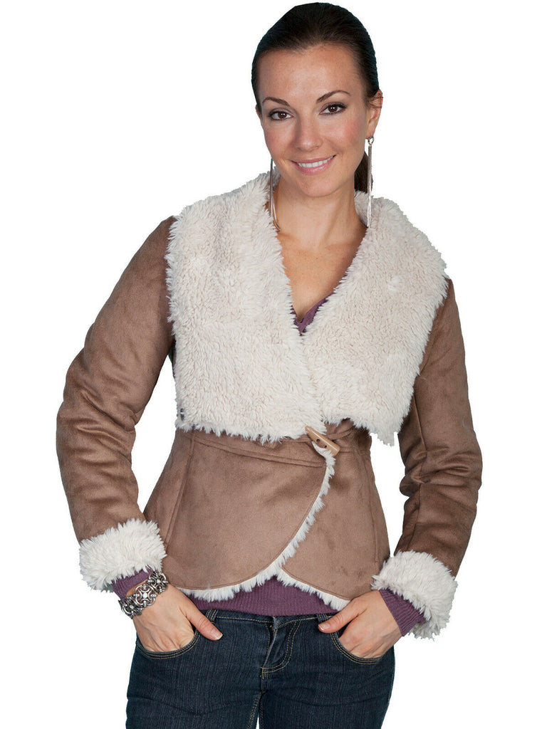 Scully Ladies Faux Oversize Fur Collar Jacket  8035