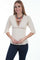 Scully Womens Natural 100% Peruvian Cotton Lace-Up 3/4 Sleeve Blouse PSL-216