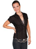Scully Contemporary Womens Tonal Lace Blouse 100% Cotton Cap Sleeve PSL-012S