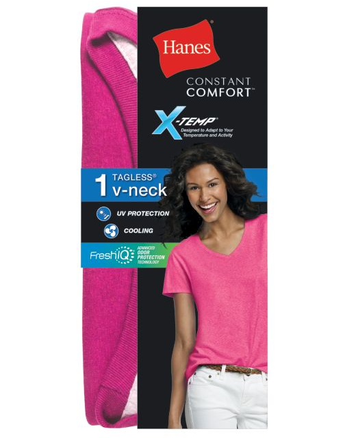 Hanes Women's X-Temp w/Fresh IQ Tri-Blend Performance V-Neck Tee 42VT