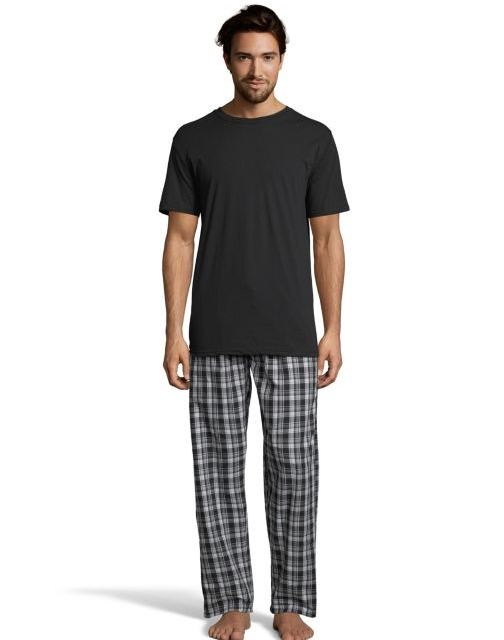Hanes Men's Sleep Set with Woven Knit Pants 03015