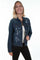 Scully Women's Denim Cotton Blend Floral Tone Denim Jacket HC466