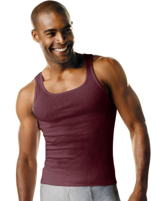 Hanes Men's TAGLESS® Ribbed A-Shirt 4-Pack 392P4