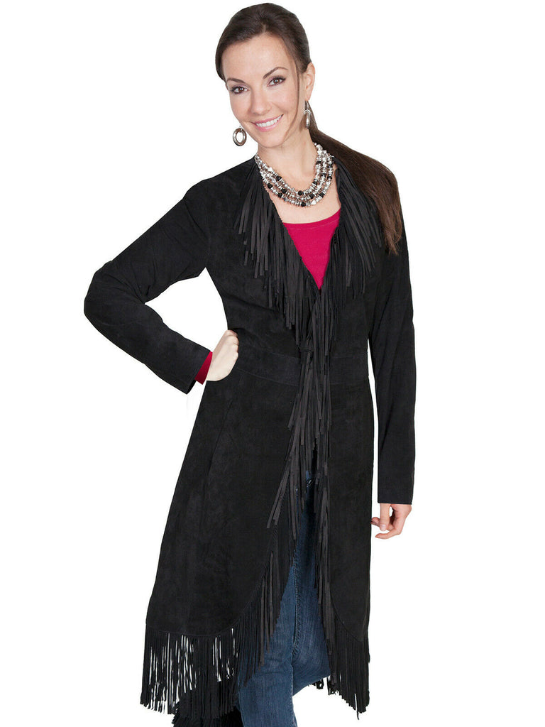 Scully Leatherwear Women's Boar Suede Fringe Maxi Coat L19
