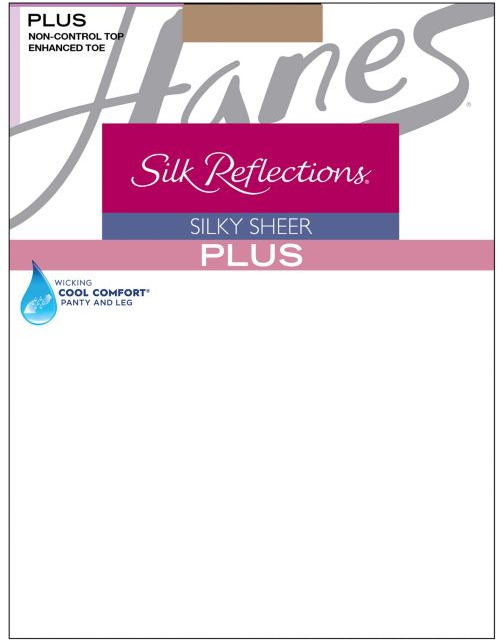 Hanes Silk Reflections Plus Enhanced Toe Sheer Pantyhose 00P15