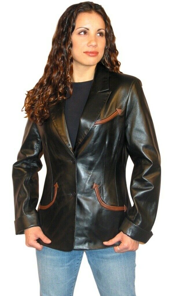 Scully Western Blazer Women's Leather Contrasting Trim L876