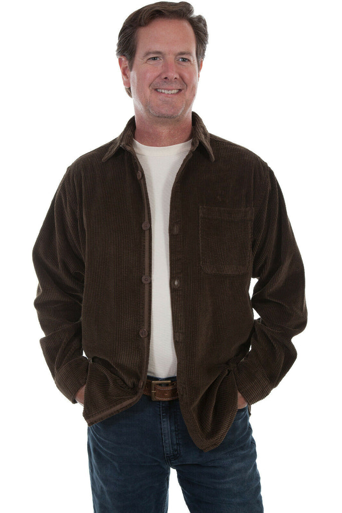Scully Men's 100% Cotton Wide Wale Long Sleeve Shirt Jacket TR-073