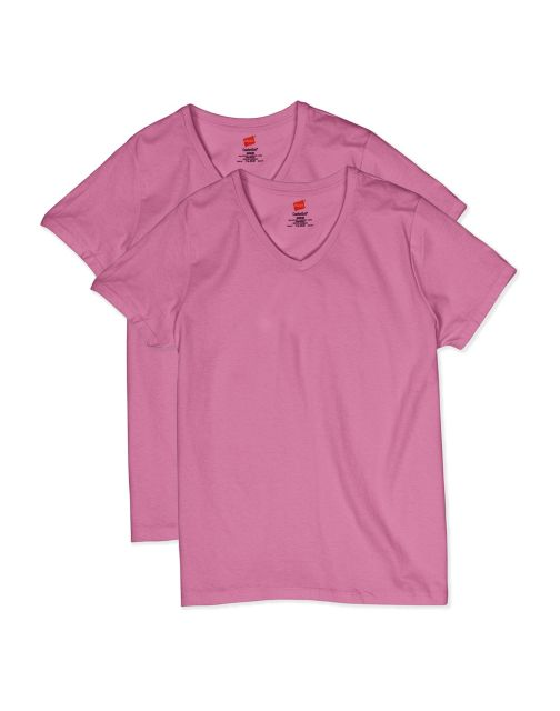 Hanes Women's ComfortSoft Short Sleeve V-neck Tee (2-pack) O57802