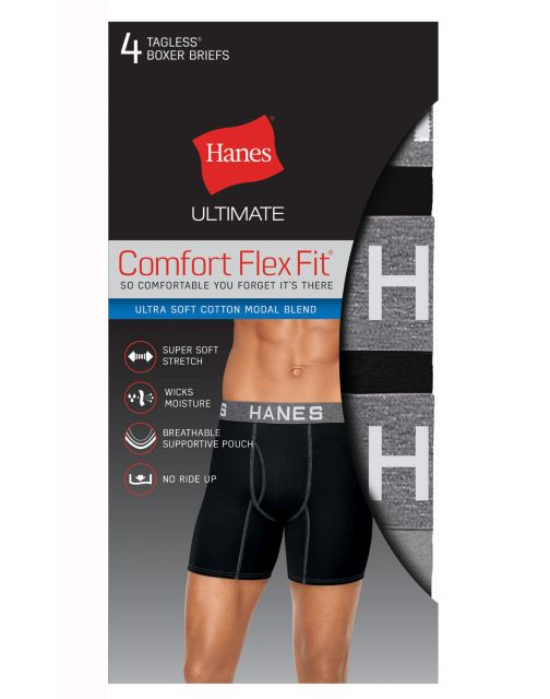 Hanes Ultimate™ Men's Comfort Flex Fit® Ultra Soft Cotton/Modal Bxr Brfs UFBBB4