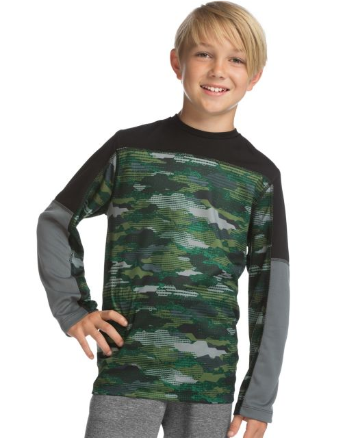 Hanes Sport™ Boys' Long Sleeve Pieced Tech Tee OD256