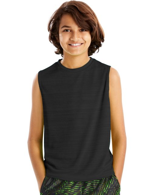 Hanes Sport™ Boys' Sleeveless Heathered Tech Tee OD180