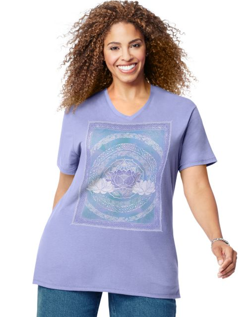 JMS Lotus Love Short Sleeve Graphic Tee GTJ181 Y07238