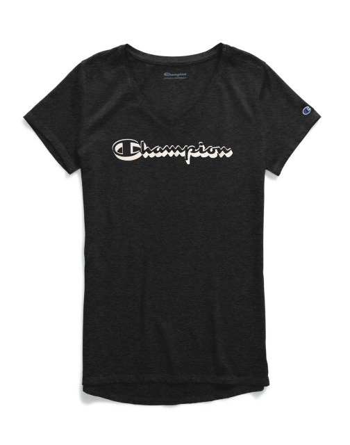 Women's Authentic Wash V-Neck Tee, Shadow Logo