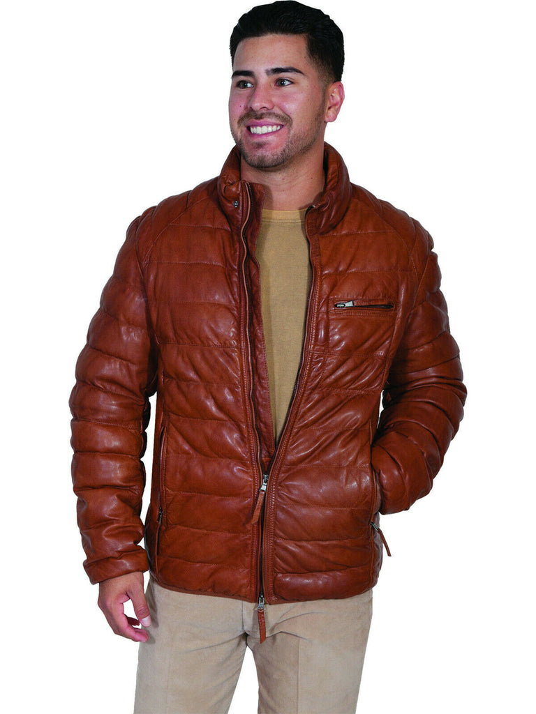 Scully Men's Horizontal Ribbed Leather Jacket 512
