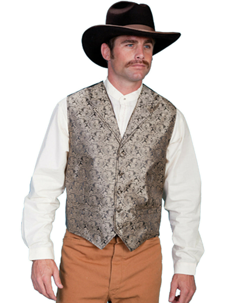 Scully Men's Cream Polyester Paisley Vest RW093