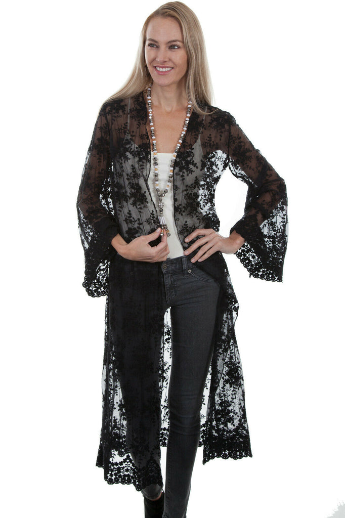 Scully Women's Open Front Lace Cardigan HC406