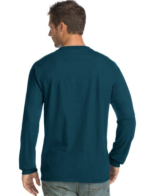 Hanes Men's Beefy-T Long-Sleeve Henley O5719