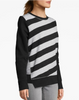 Champion Women Heritage Fleece Asymmetrical Stripe Crew W3130