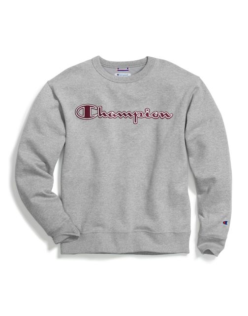 Champion Men's Powerblend® Fleece Crew, Logo With White Chainstitch GF88H Y07974