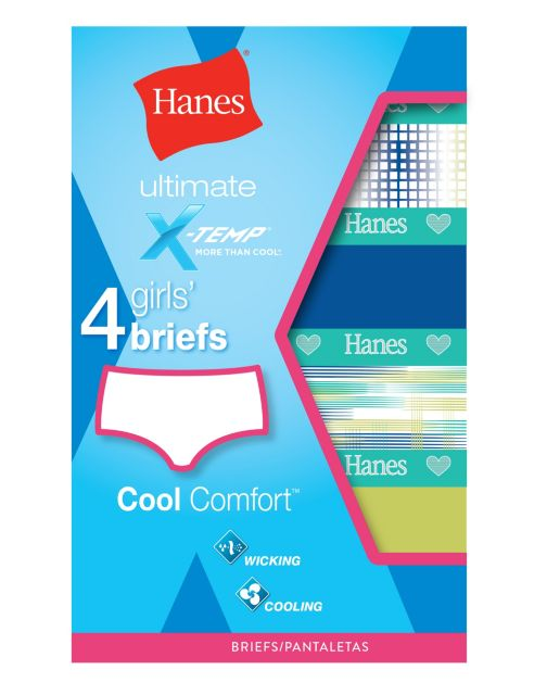 Hanes X-Temp® Girls’ Brief 4-Pack GUBCP4