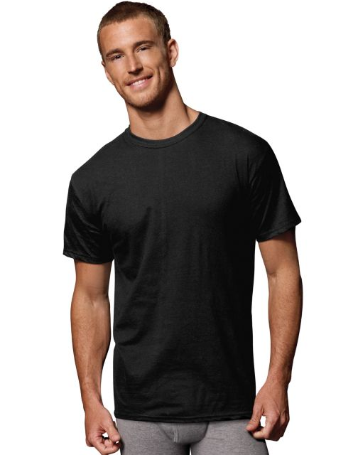 Hanes Men's FreshIQ® ComfortSoft® Dyed Black/Grey T-Shirt 2XL 4-Pack 2165X4