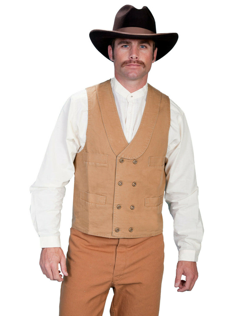 Scully RangeWear Men's 100% Cotton Double Breasted Canvas Vest RW150
