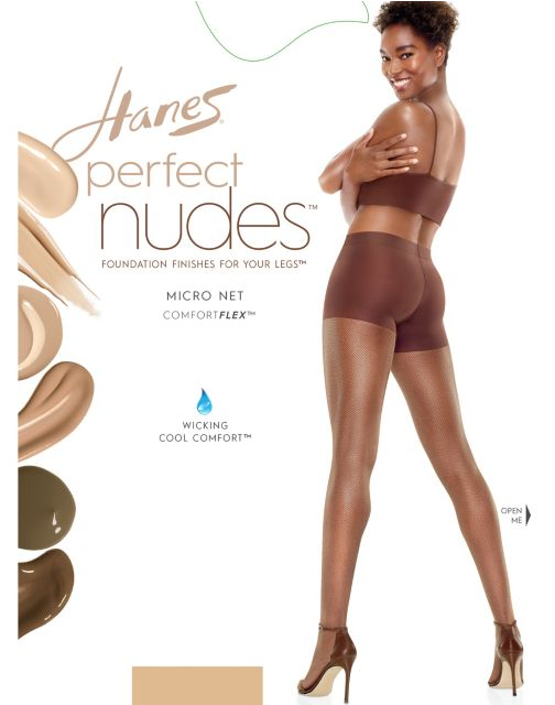 Hanes Perfect Nudes™ Sheer Micro Net Girl Short Tummy Control Hosiery PN0003