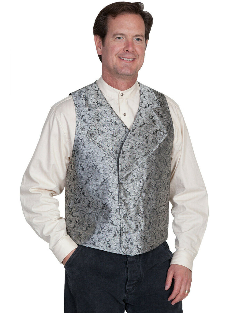 Scully Rangewear Men's Polyester Paisley Scroll Double Breasted Vest RW227B