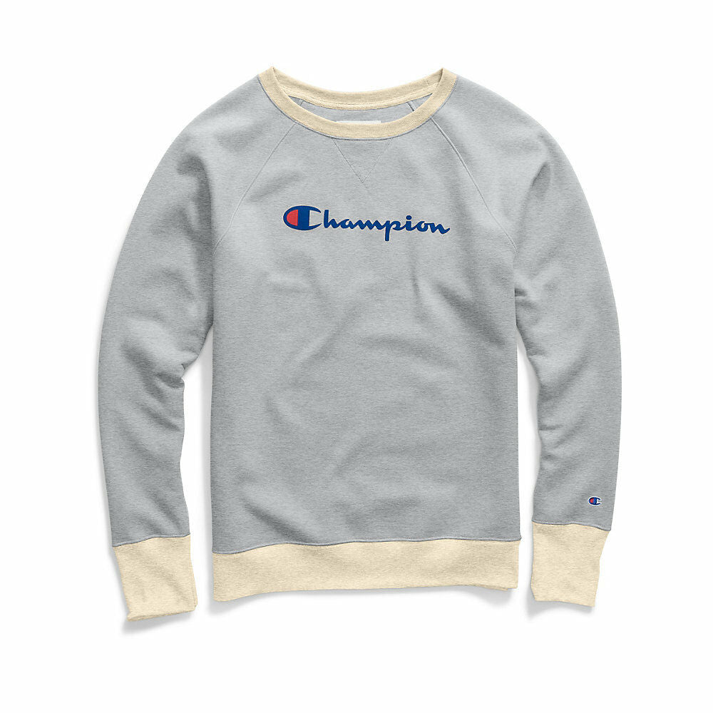 Champion Women Plus Powerblend Fleece Crew Graphic-2C Script QW914G Y07466