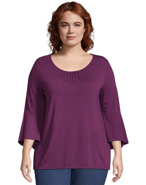 JMS Bell Sleeve Pintuck Tunic OJ938
