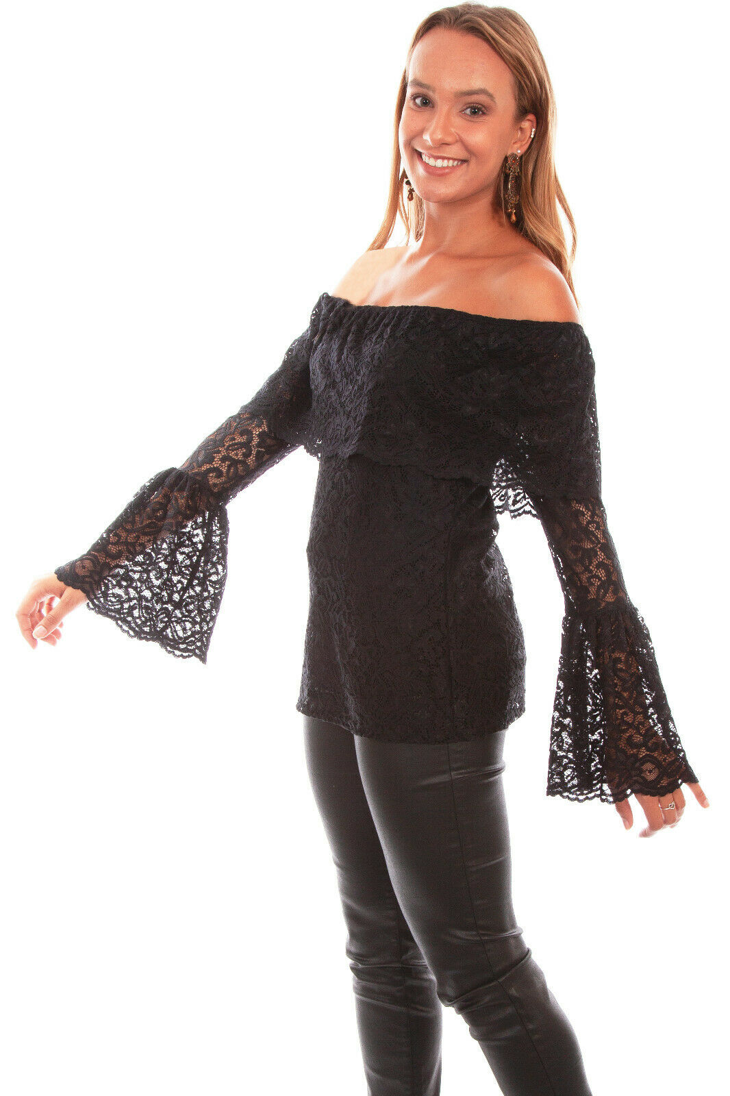 ScullyHoney Creek Women's Ruffled Lace Blouse HC614