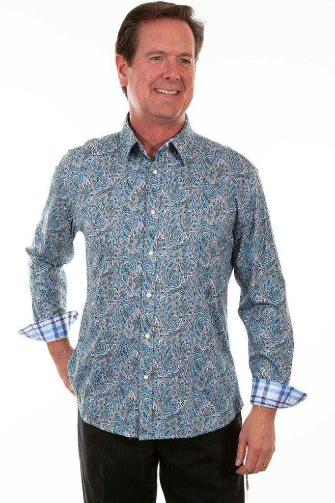 Scully Signature Soft Series Men's Paisley Print L/S Western Shirt PS-300