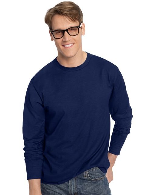 Hanes TAGLESS® Nano-T® Men's Long-Sleeve Tee 498L