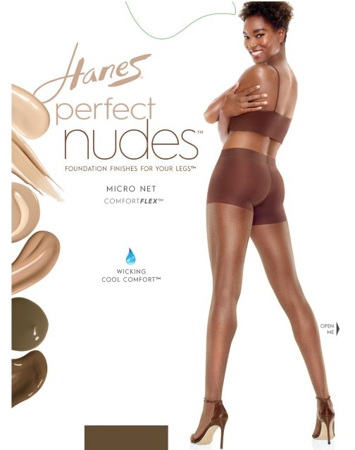 Hanes Perfect Nudes™ Sheer Micro Net Girl Short Tummy Control Hosiery PN0003