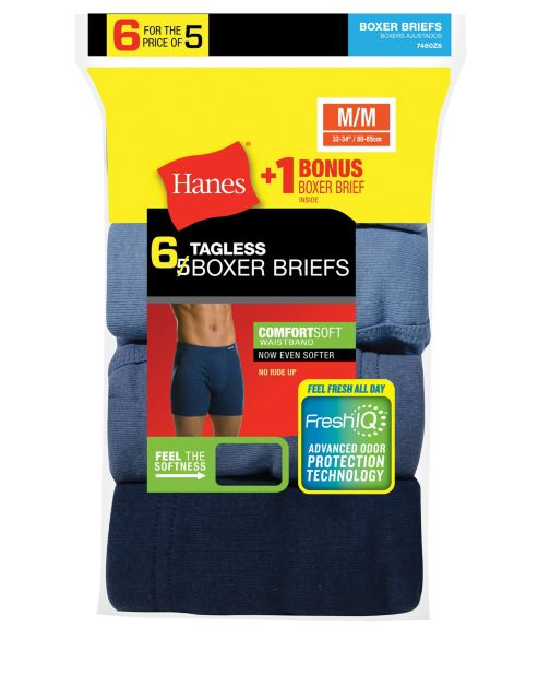 Hanes Men's TAGLESS® Boxer Brief with ComfortSoft® Waistband 6-Pack 7460Z6