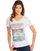 Hanes Women's Dream of Places Far Away Short Sleeve V-Neck Tee GT9337 Y06922