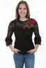 Scully Women's Rose Applique Long Sleeve Tunic HC410