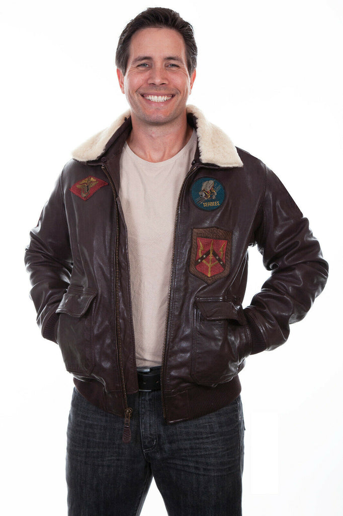 Scully Men's Bomber Jacket with Patches 1039