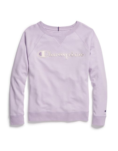 Champion Women's Plus Heritage French Terry Crew, Chainstitch Logo QW4925 549938